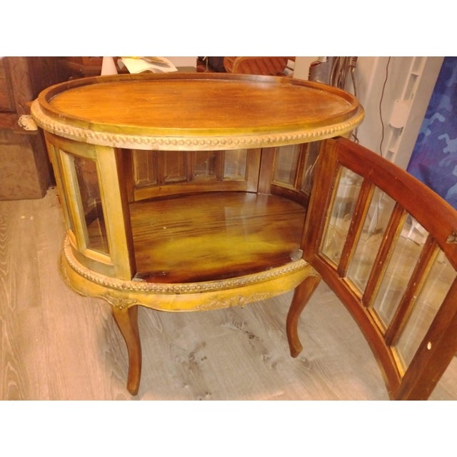 20th Century Georgian Style Mahogany Tea Chocolate Table Curio Vitrine Display Cabinet Tray For Sale - Image 4 of 4