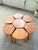 Flower Coffee Table Set with Elm Tripod Stools, 1950s, Set of 7 For Sale - Image 15 of 18