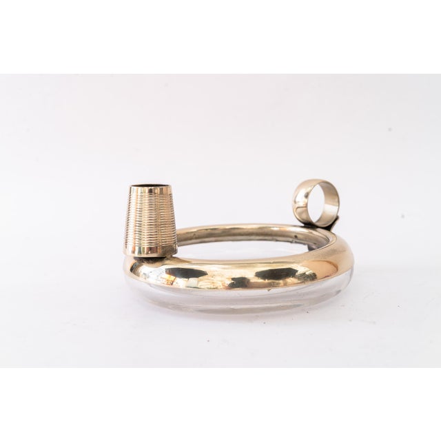 Art Deco Astray with glass and candle holder alpaca 1920s Only Polished