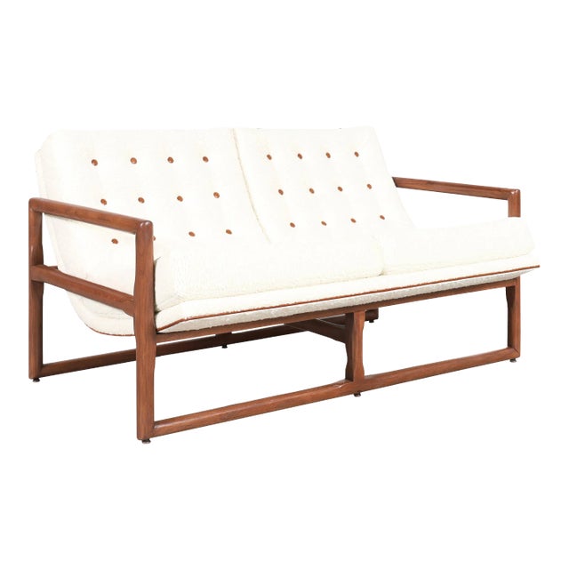 Mid-Century Modern Walnut Loveseat Attributed to Milo Baughman for Thayer Coggin For Sale