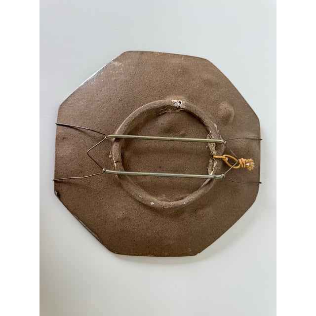 80's Vintage Janel Hand Painted Pelican Artist Pottery Wall Art For Sale - Image 9 of 9