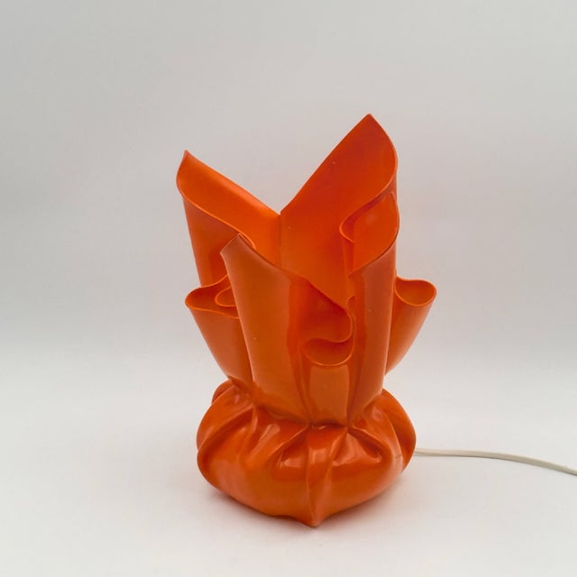 Sculptural Orange Plastic Table Lamp by Les Eclarares, France, 1990s For Sale - Image 14 of 16
