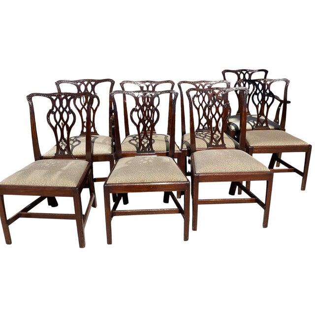 19th Century Set of 8 Antique Early 19th C Chippendale Mahogany Dining Chairs For Sale - Image 5 of 5