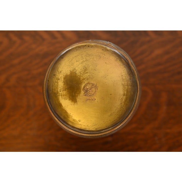 Silver Crest Arts & Crafts Sterling Silver on Bronze Tall Vase For Sale - Image 9 of 12