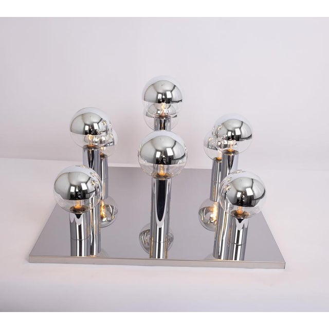 Large Flushmounts in Chrome and Perlmut by Motoko Ishii for Staff, 1970s, Set of 2 For Sale - Image 12 of 14