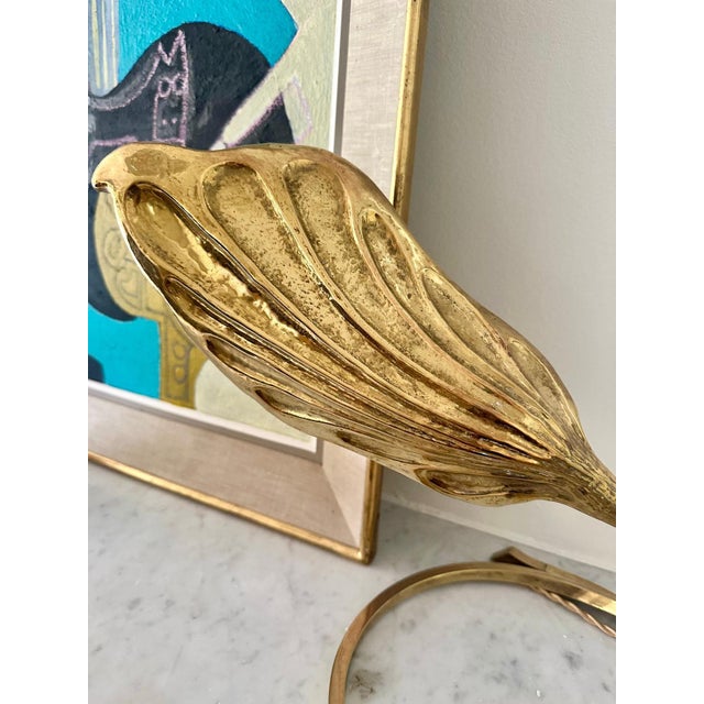 Gold Brass Table Lamp by Tommaso Barbi, 1970s For Sale - Image 8 of 10