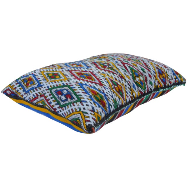 Textile Vintage Moroccan Colorful Diamonds Wool Pillow For Sale - Image 7 of 11