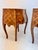 Pair of Italian Bombe Commodini W Geometric Marquetry and Brass Hardware, 1950s For Sale - Image 12 of 16