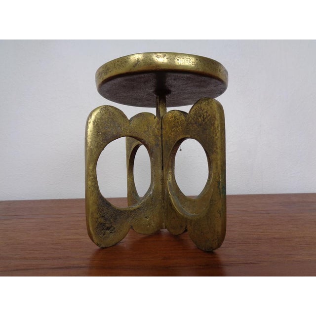 Mid-Century Modern Brutalist Bronze Candle Holder, 1960s For Sale - Image 3 of 15