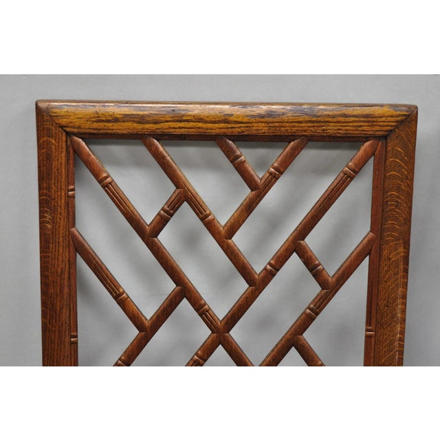 Vintage Hollywood Regency Faux Bamboo Lattice Dining Chair by Century - Set of 4 For Sale In Philadelphia - Image 6 of 15