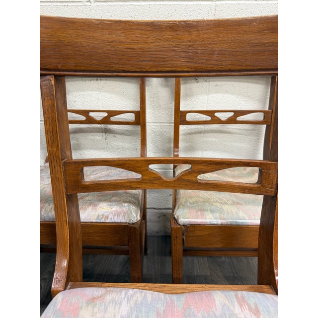Antique American Quarter Sawn Oak Dining Chairs - Set of 5 For Sale - Image 13 of 15