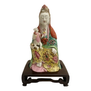18th Century Famille Rose Statue For Sale