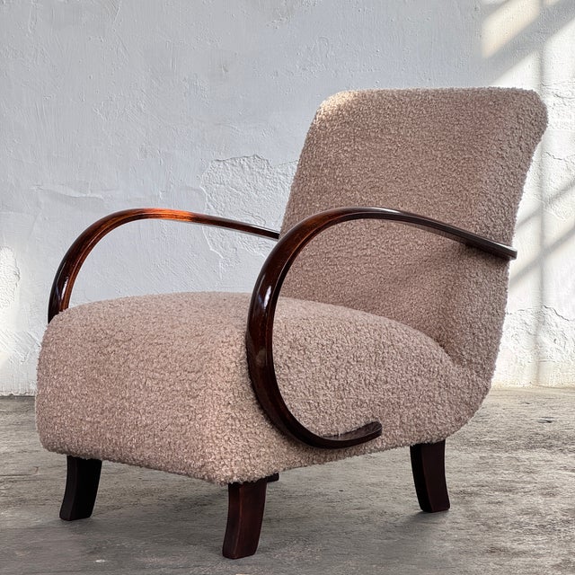 Czech designer jindrich halabala, one of the defining silhouettes of czechoslovak modernist furniture. Originally produced...