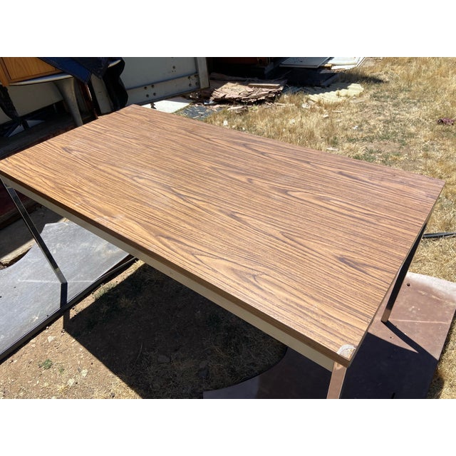 Steelcase Steelcase Minimalist Vintage Mid Century Modern Metal Retro Tanker Utility Table Unmarked For Sale - Image 4 of 12