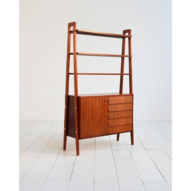 Scandinavian Mahogany Bookcase with Storage, 1960s For Sale - Image 4 of 13