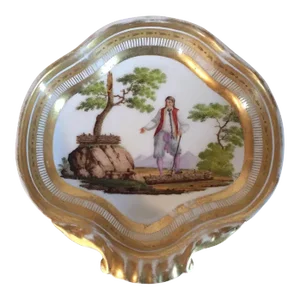 Early 19th Century French Empire Paris Porcelain Shell-Shape Dish