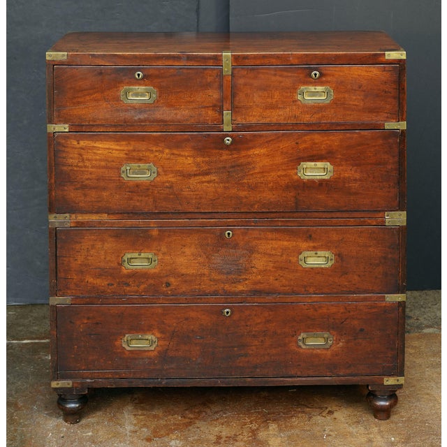 British Military Officer's Campaign Chest Dresser of Brass-Bound Mahogany For Sale - Image 4 of 10