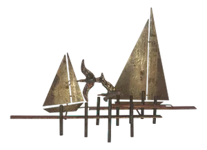 Curtis Jere Sailboats Waterfront Wall Sculpture