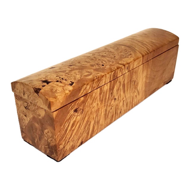 Michael Elkan Rare Vintage American Carved Burled Walnut Pen & Jewelry Box by Michael Elkan For Sale - Image 4 of 14