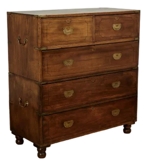 Antique British Colonial Campaign Chest of Drawers
