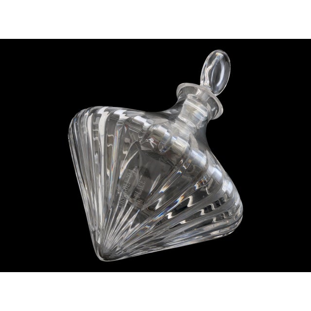 Glass Mid 20th Century "Spinning Top" Tilted Crystal Decanter, Golf Trophy For Sale - Image 7 of 8