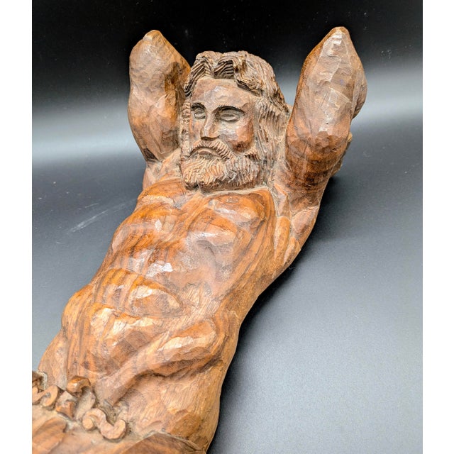 19th Century Hand-Carved Walnut Architectural/Decorative Atlas Corbel For Sale In Portland, OR - Image 6 of 12