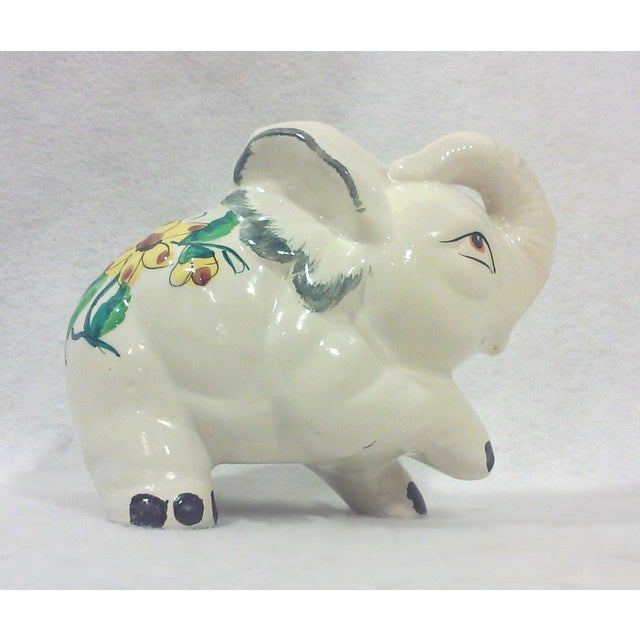 Italian Ceramic Elephant Coin Bank For Sale - Image 4 of 5