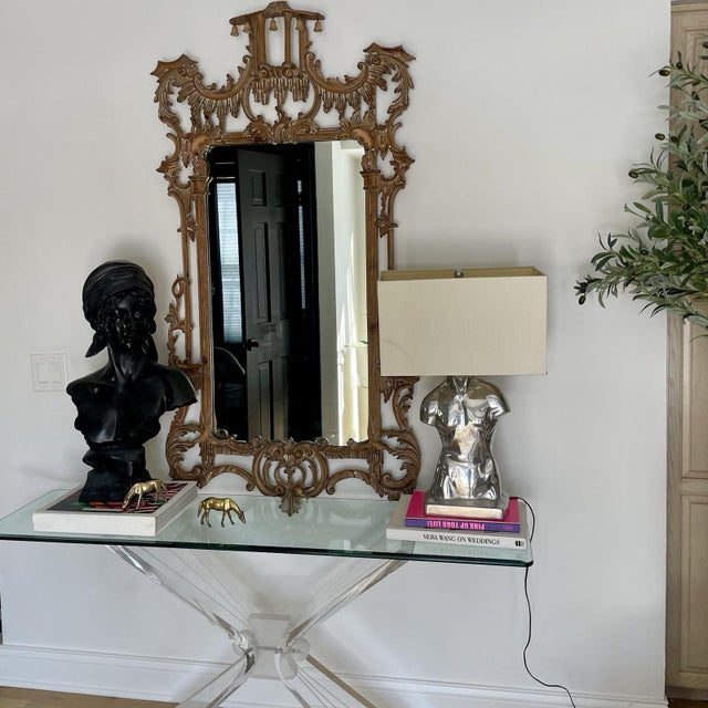 La Barge Vintage Italian Hand-Carved Giltwood Mirror by La Barge, Mid-20th Century For Sale - Image 4 of 17