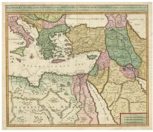 Map of the Eastern Mediterranean and the Middle East, 1700
