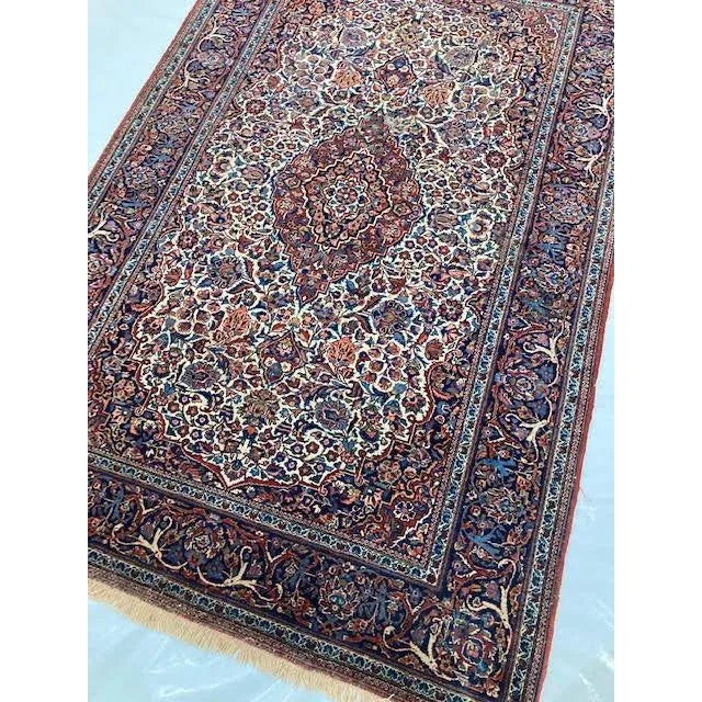 1950s 1950s Persian Kashan Rug, 4'5"x 6'9" For Sale - Image 5 of 8