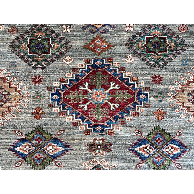 Hand-Knotted Afghan Kazak Wool Area Rug - 8'2" X 10' For Sale - Image 9 of 14