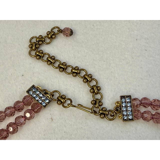 Heidi Daus Art Deco Lavender Swarovski Crystal Signed Necklace New W/ Box Retired For Sale - Image 11 of 12