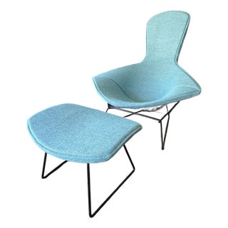 1960s Harry Bertoia Bird Chair and Ottoman For Sale