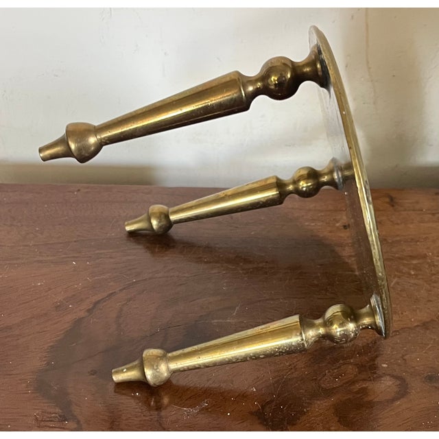 Antique 19th Century English Victorian Miniature Brass Tripod Table Trivet or Candle Riser Stand For Sale - Image 9 of 18