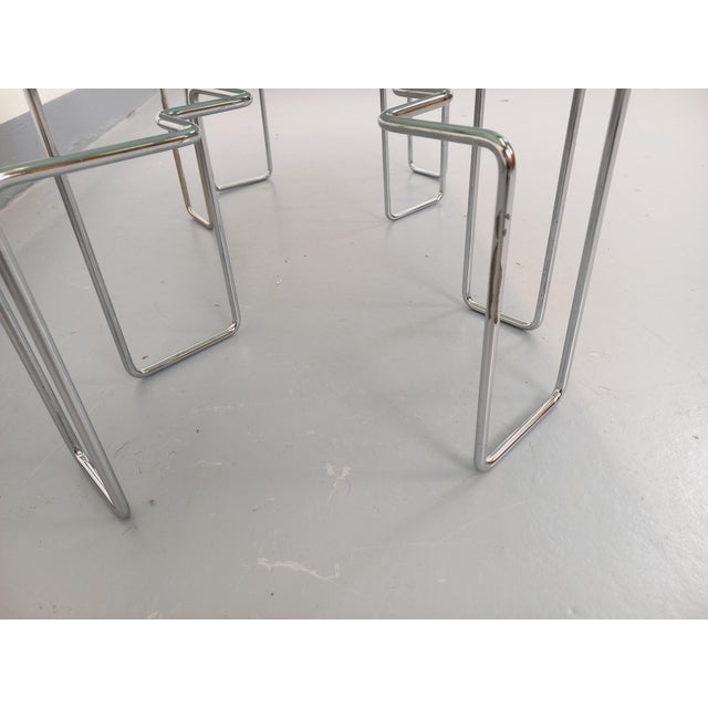 Vintage Space Age Rectangular Coffee Table in Smoked Glass and Chrome Metal, 1970s For Sale - Image 13 of 15
