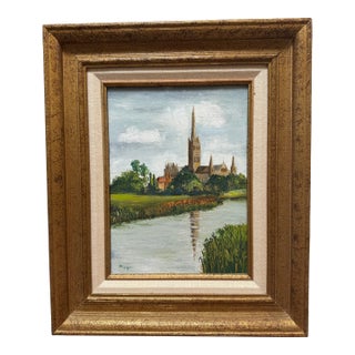 Magan Original Artwork of Salisbury Cathedral, Signed For Sale