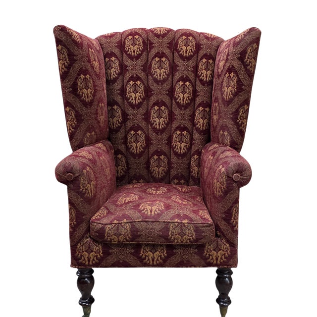 Traditional Early 20th Century Georgian Revival Wingback Chair For Sale - Image 3 of 13