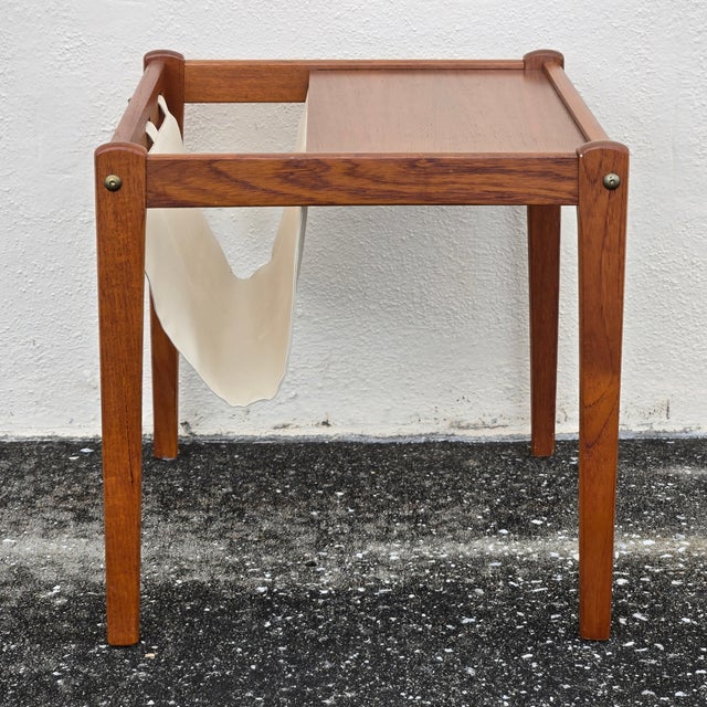 1970s 1970s Danish Mid Century Modern Teak Magazine Rack Side Table by Brdr. Furbo For Sale - Image 5 of 14
