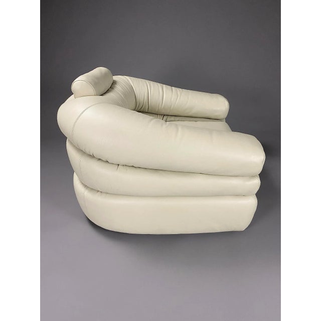 Mid-Century Modern Ivory Leather Straccio Lounge Chair from Zanotta, Italy For Sale - Image 5 of 15