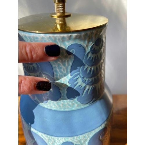 Metal Table Lamp by Josef Ekberg for Gustavsberg, 1890s For Sale - Image 7 of 9