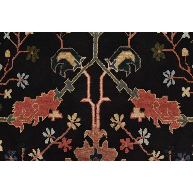 Heriz Rug 5’10” X 8’9” Black Wool Vintage Traditional Hand-Knotted Carpet For Sale - Image 11 of 15