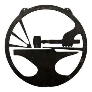 20th Century Blacksmith's Sign on Custom Mount For Sale