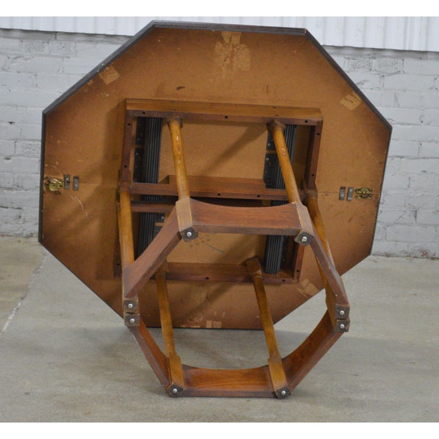 1960s Warren Church Style Octagonal Dining Table W/Extension Leaf For Sale - Image 5 of 11