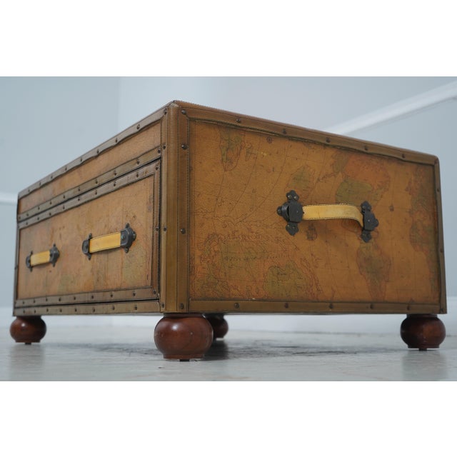 Canvas & Leather Wrapped Coffee Table For Sale - Image 12 of 16