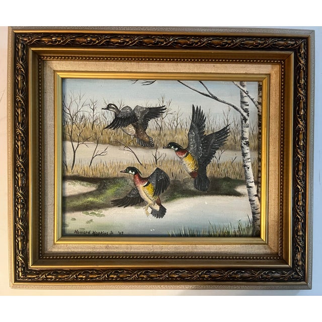 Howard Hopkins Jr 2003 Acrylic on Board Birds Paintings - Set of 2 For Sale In Philadelphia - Image 6 of 7