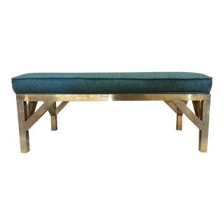 Modernist Brass Base Bench For Sale