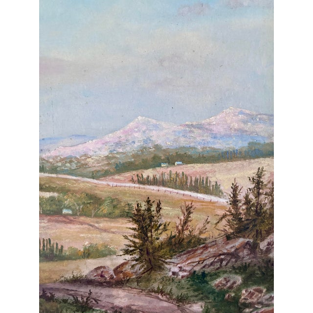Rustic European Vintage Original Landscape Oil Painting: Countryside Nature Wall Art For Sale - Image 3 of 14