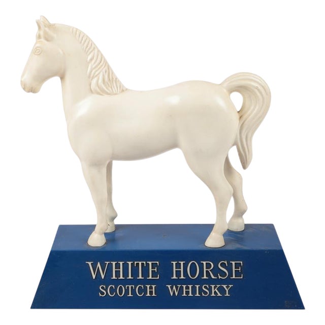 Vintage Scotch White Horse Whisky Advertising Statue, 1950s For Sale