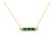 14k Solid Yellow Gold Diamond Emerald Baguette Bar Necklace For Sale - Image 4 of 9