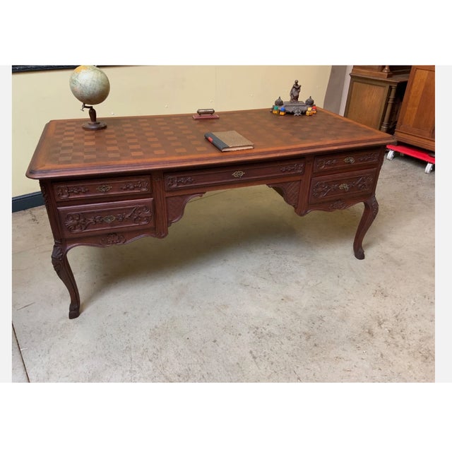 Brown Antique Desk in Oak, 1910 For Sale - Image 8 of 13